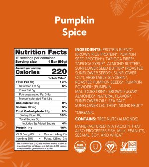 Pumpkin Spice – Protein Bars (Out of stock)